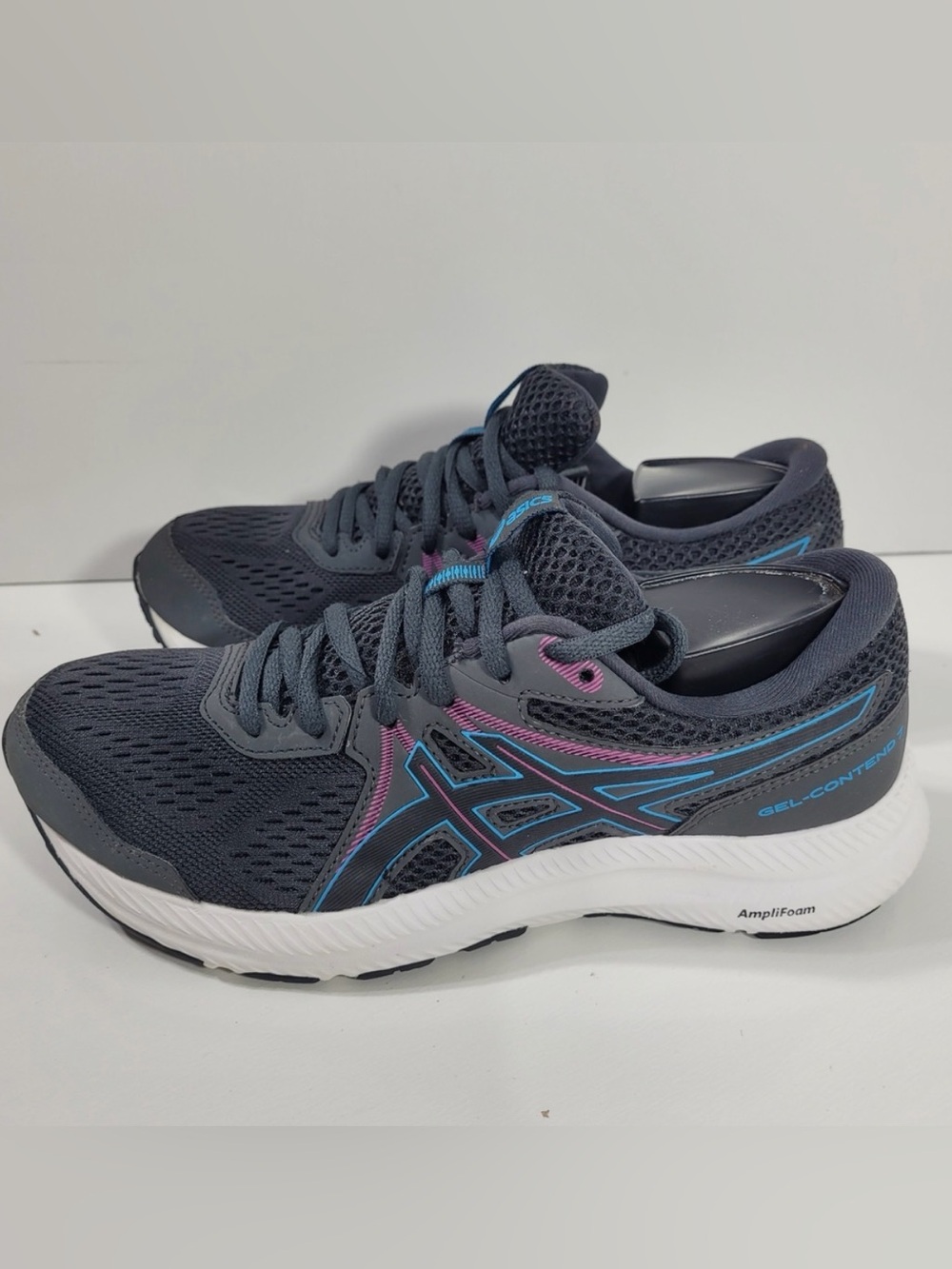 ASICS Gel Contend 7 Sneakers size 7 Gray w/purple blue pink